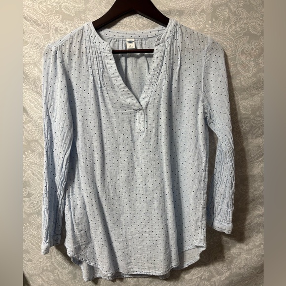 Tops - Blue polka dot blouse